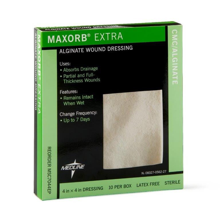 Maxorb Extra Alginate Wound Dressings, 4 X 4 Inch, 10 Ea
